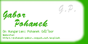 gabor pohanek business card